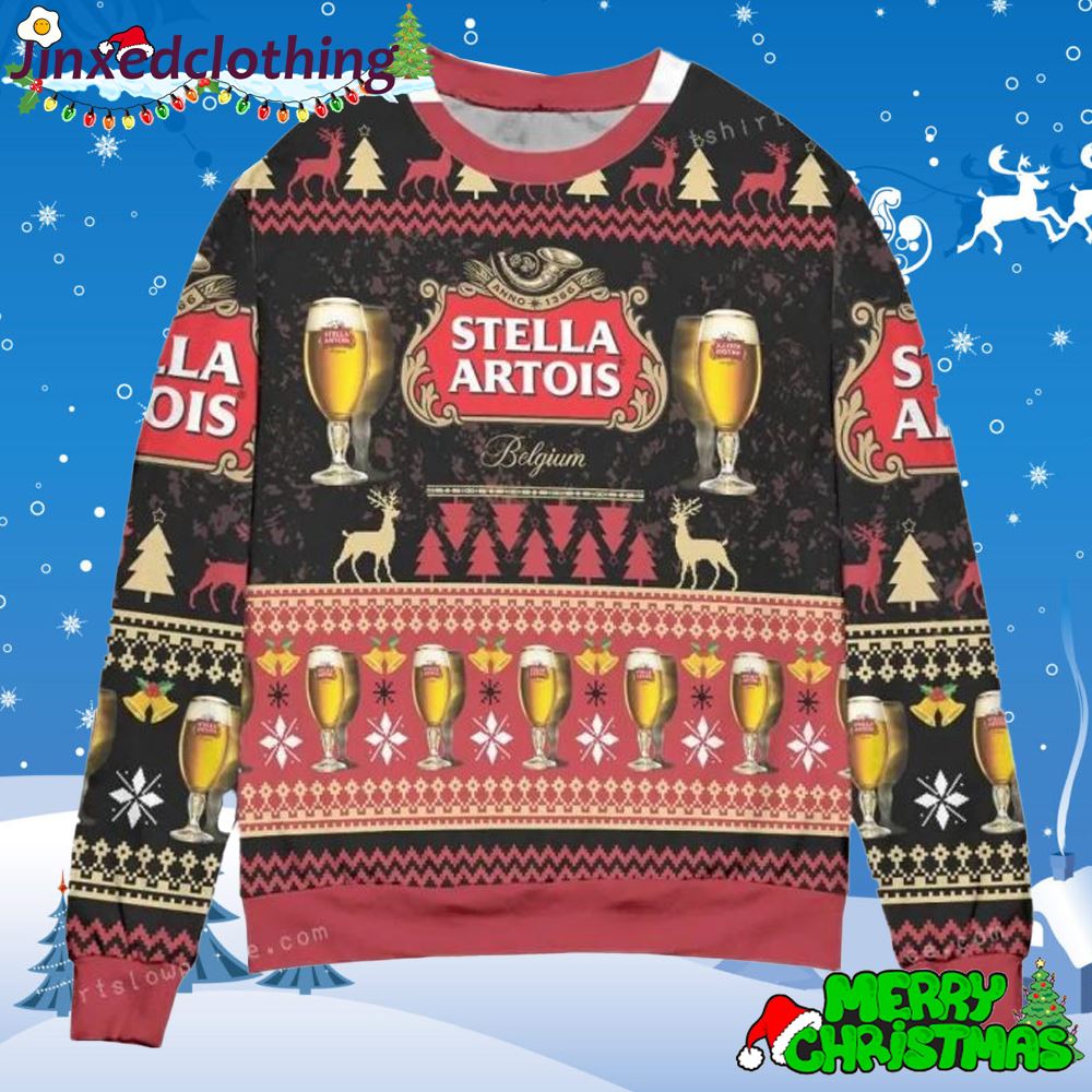 Stella Artois Beer Reindeer Unisex Ugly Sweater 